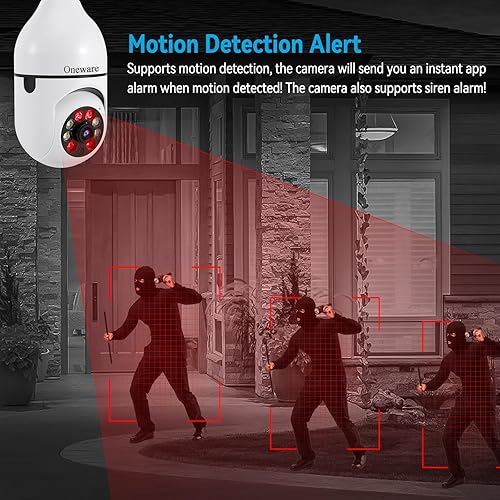 Miniatura 5 de Foco cámara de seguridad HD Pan Tilt inalámbrico 360 grados reflector visión nocturna 5Ghz con reflector detección de movimiento humano y alarma,