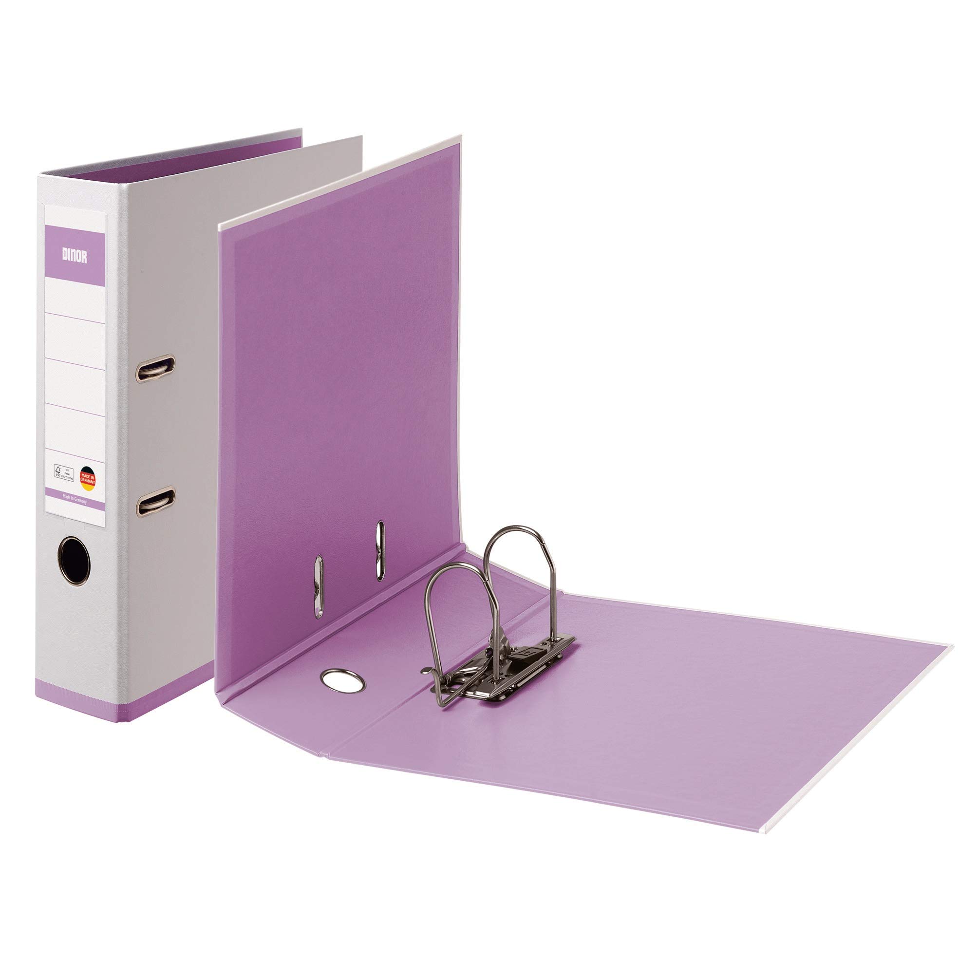 Classeurs A4 7,5 Cm DONAU - Lot De 10, Violet Pois Verts - Carton épais 2,1 Mm, Couverture PP, Levier Renforcé