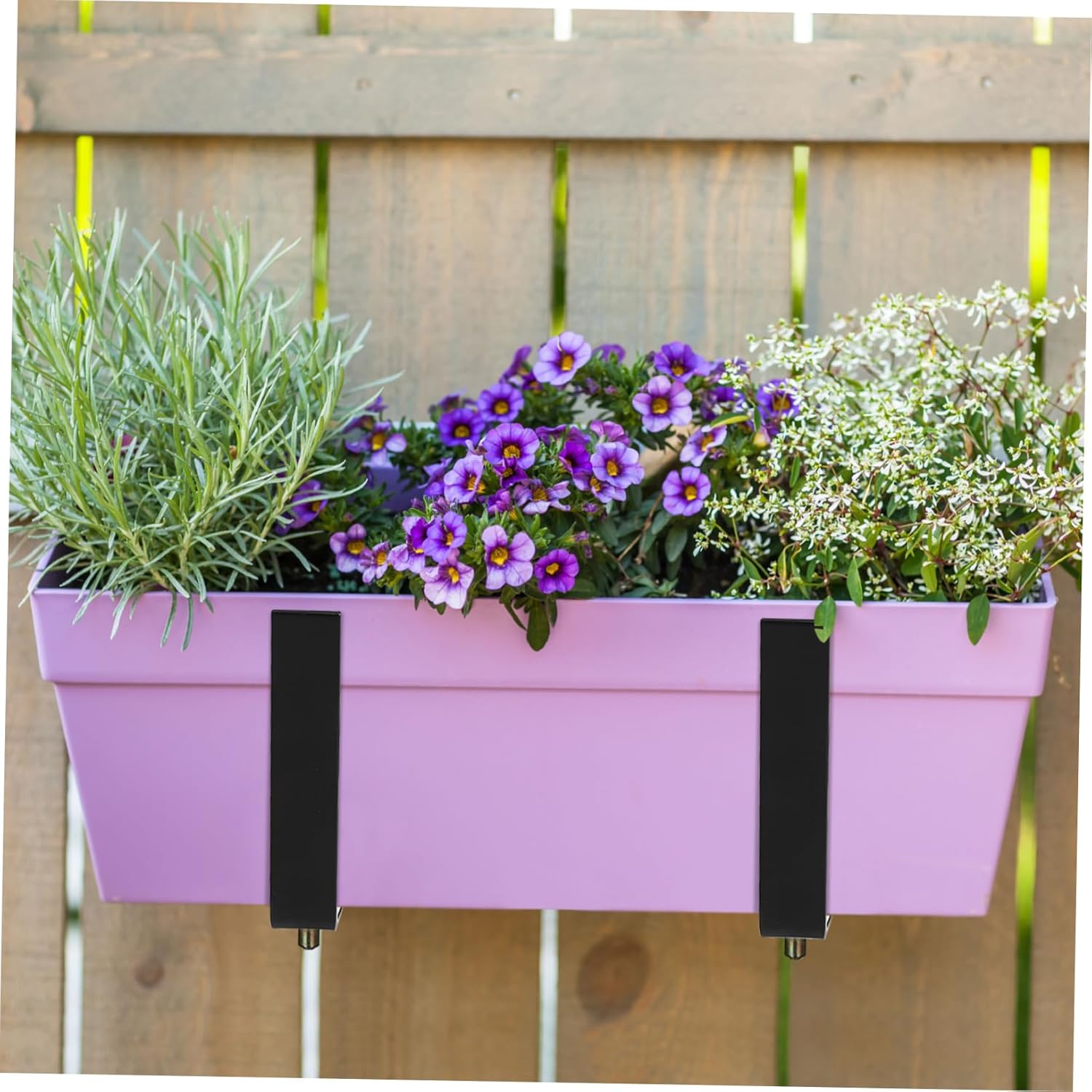 2pcs Flower Pot Bracket Planter Box Brackets for Window Outdoor Window Box Planters Hook