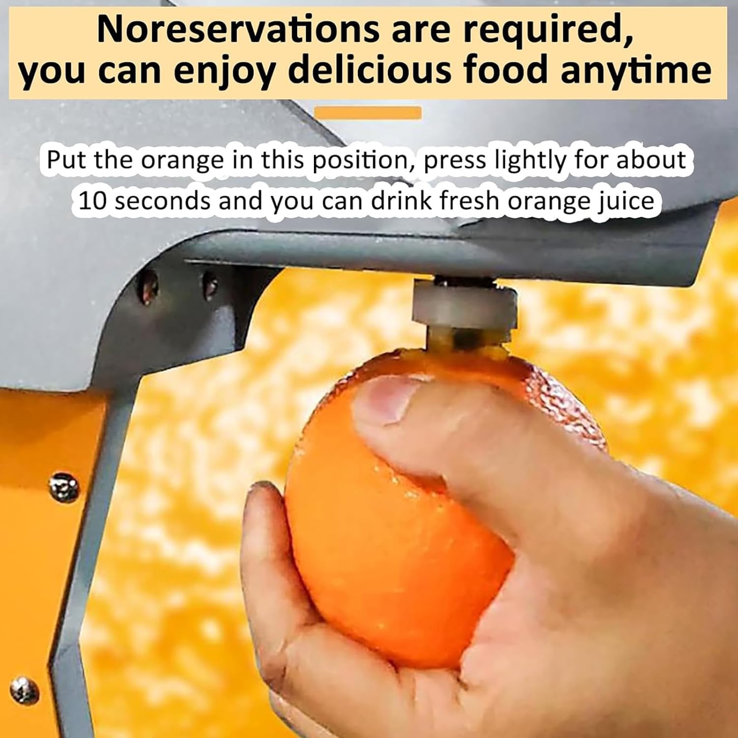 Electric Fresh Orange Juice Machine, Fresh Citrus Juicer Machine with Knife Head and Corer, Fast 10S Juicing & Direct Drinking, Ideal for Juicing Oranges, Pineapples, Watermelon