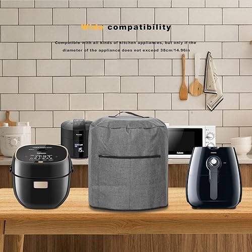 Miniatura 2 de Funda para olla a presión, cubierta protectora redonda para freidora de aire, con asa superior y 2 bolsillos para olla a presión eléctricaolla