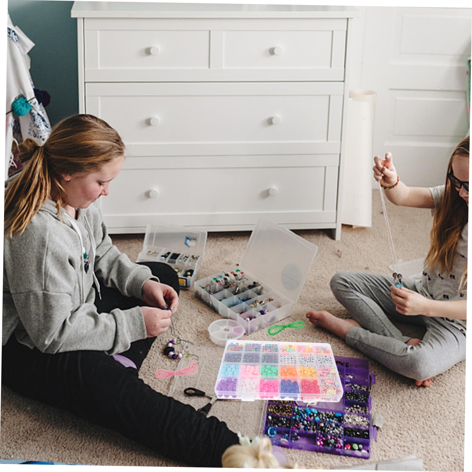 NUOBESTY Cuentas Espaciadoras De Colores y Letras Kit Para Hacer Pulseras y Tobilleras