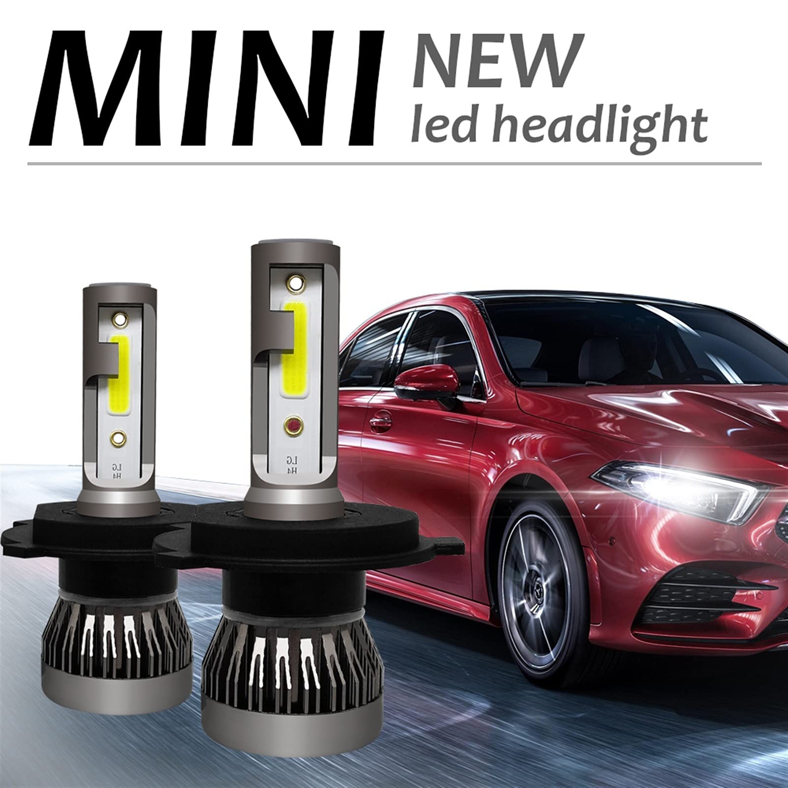 fari a LED 2pcs Car Faro Principale Mini Lampada H7 LED Lampadine H1 LED H8 H11 Kit di fari 9005 HB3 9006 HB4 6000K Fendinebbia fendinebbia 12V Lampada a LED 72W Lampadina a LED (Size : H4/9003/HB2 H
