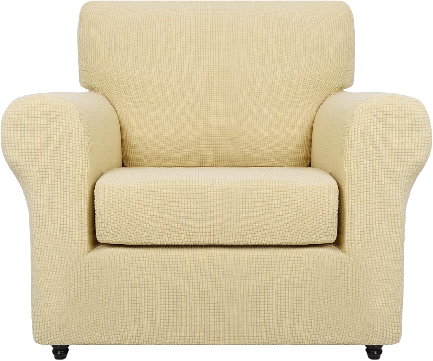 ZNSAYOTX Super Stretch Chair Slipcover Universal Sofa Chair Covers for Living Room Dogs Pet Furniture Protector Spandex Armchair Slipcovers with Anti Slip Foam Sticks (Beige, Chair) : Home & Kitchen