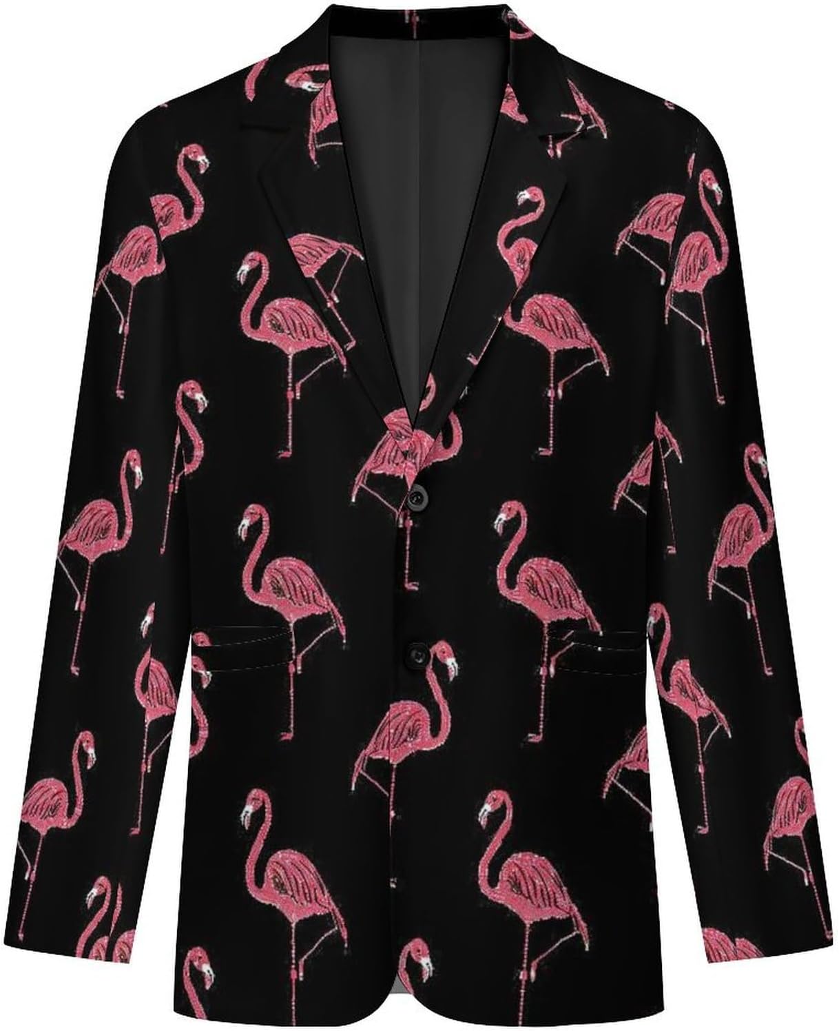 Pink-Flamingo Casual Suits Jackets for Men Two Buttons Business Coat Wedding Dinner Party