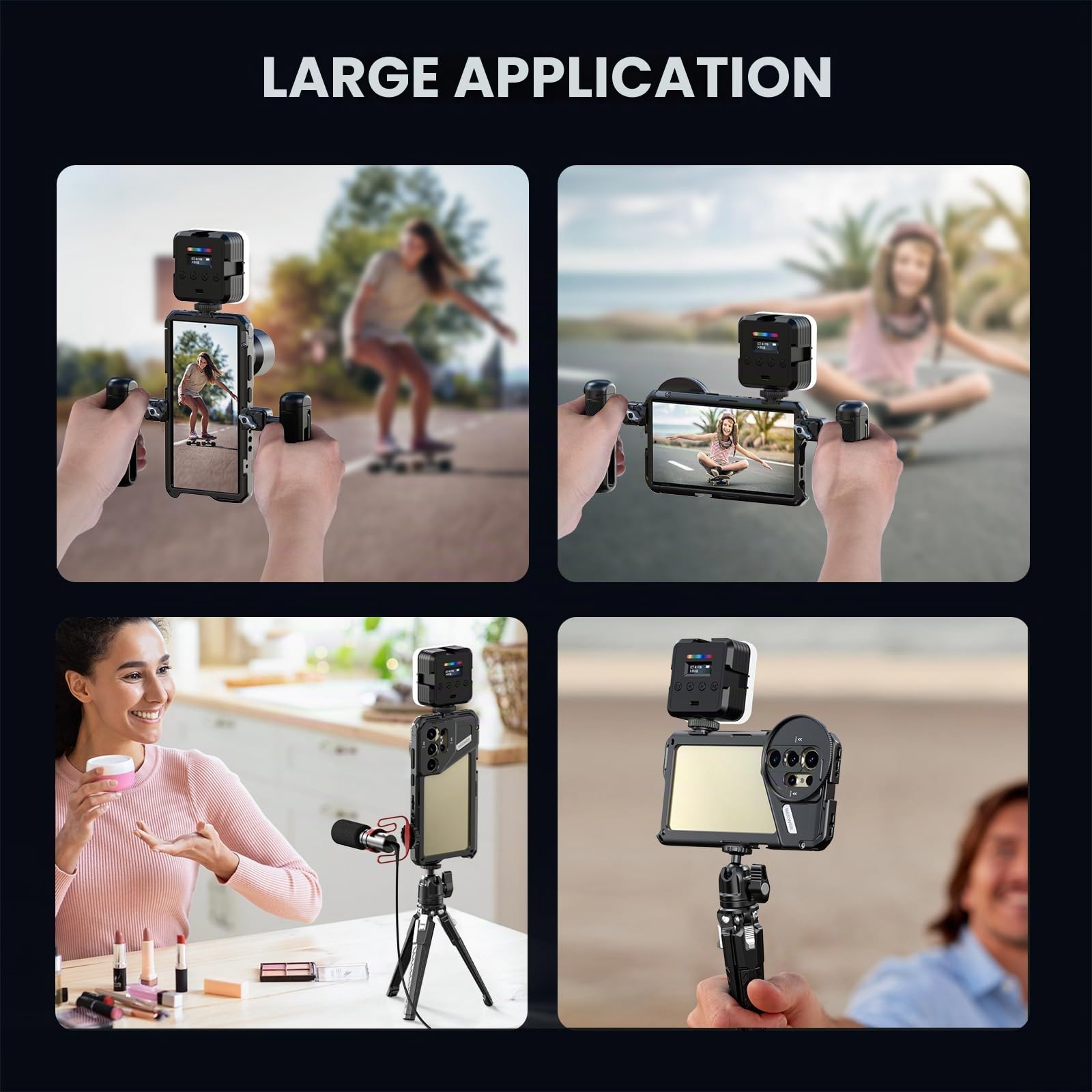 NEEWER S24 Ultra Cage pour Smartphone avec Adaptateur Filtre 67mm, Plaque arrière d'objectif 17mm, Adaptateur d'objectif à Monture T, Chiffon Nettoyage, stabilisateur vidéo pour Smartphone, PA042