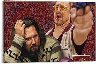 The Big Poster Lebowski Movie Modern Wall Prints Abstract Geometric Minimalist Art Framed Canvas Prints For Office Bedroom Wall Decor 12x18inch(30x45cm)