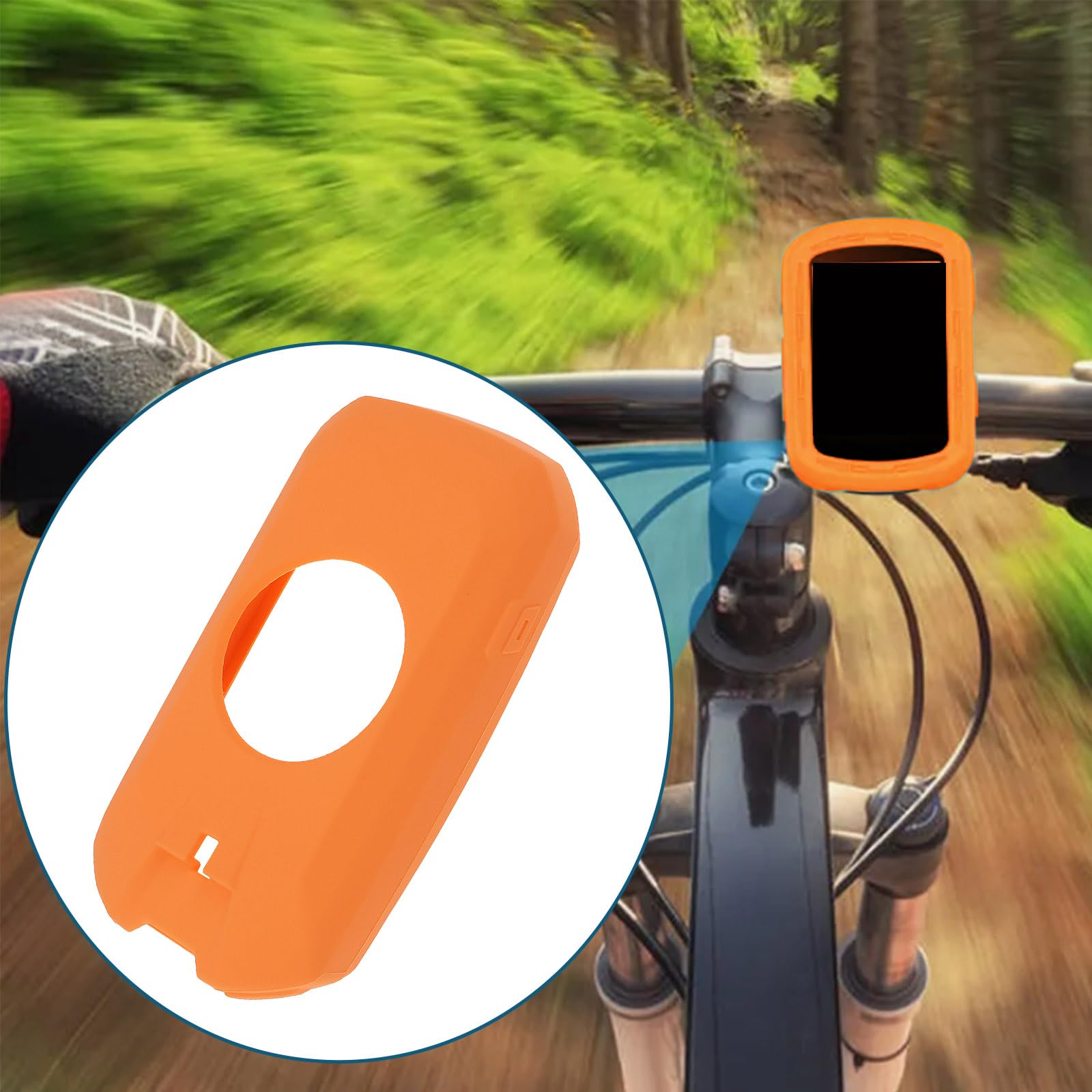 OTOTEC 1x etui silikonowe kompatybilne z komputerem rowerowym Garmin Edge 1050, ochronne, silikonowe, przenośne, wodoodporne i odporne na uderzenia, pomarańczowe