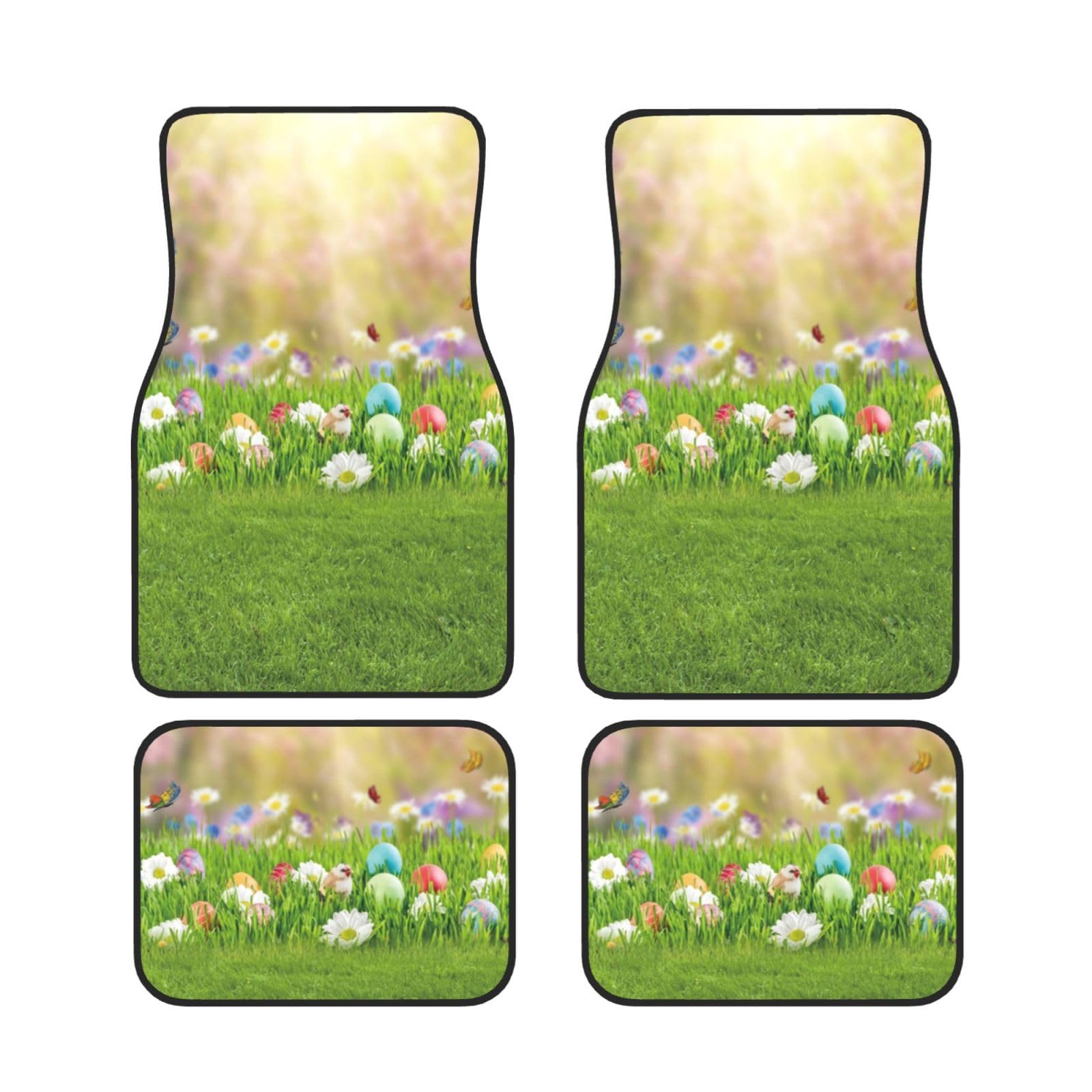 Uniwersalne maty samochodowe, Happy Easter Day dywan mata podłogowa kompatybilna mata podłogowa do samochodu antypoślizgowa mata dywanowa zestaw do samochodów akcesoria do wnętrza samochodu ciężarówka