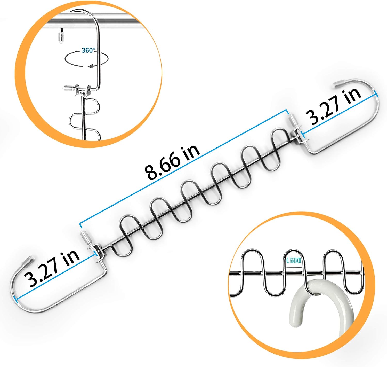 KLEVERISE 4 Pack Metal Space Saving Hangers - 12 Slots Stainless Steel Clothes Hangers Magic Cascading Hangers - Clothing Closet Space Saver Storage Organizers