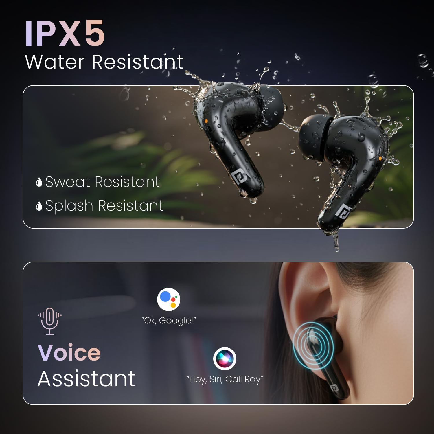 Portronics Harmonics Twins 33 ANC Earbud with 13mm Dynamic Driver diagram