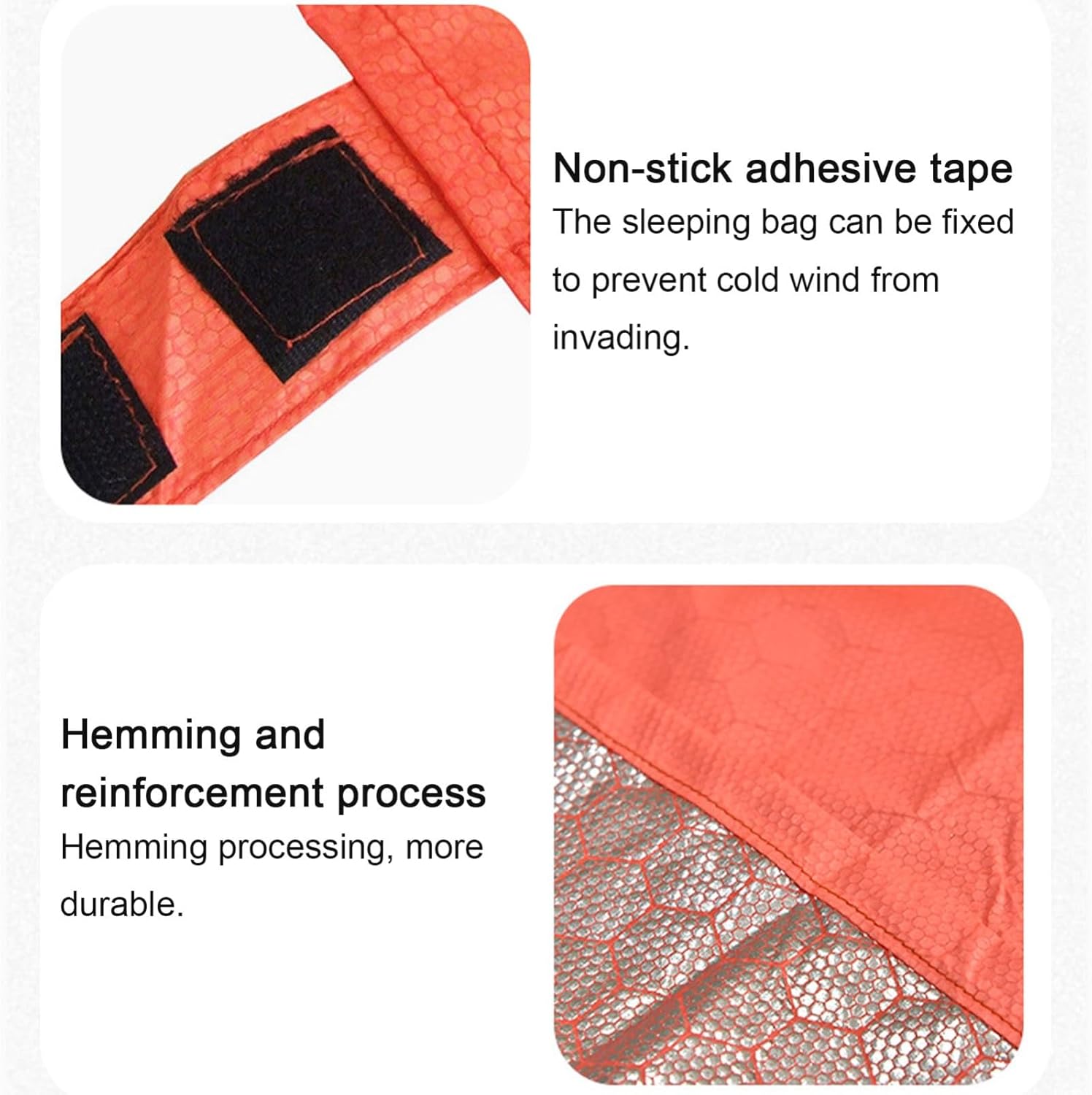 Portable Emergency Sleeping Bag, Lightweight Thermal Survival Bag Thick Tent Blanket for Adults 4 Season Camping Hiking Outdoor(D)