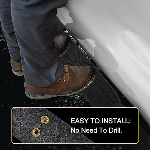 Miniatura 8 de OTHOWE Estribos negros texturizados de tubos ovalados de 3.5 pulgadas compatibles con Ram 1500 2019-2024 (no compatible con el modelo clásico