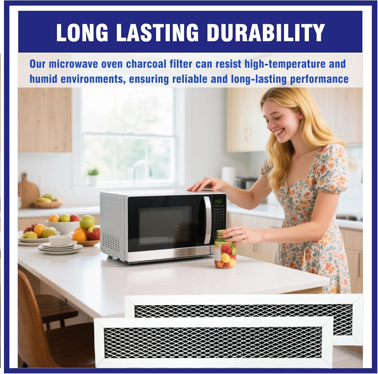 2 Pcs Microwave Charcoal Filter Mesh Replacement Compatible with GE PVM9005SJ1SS, PVM9005SJ2SS, PVM9005SJ3SS, PVM9005SJ4SS, PVM9005SJ5SS