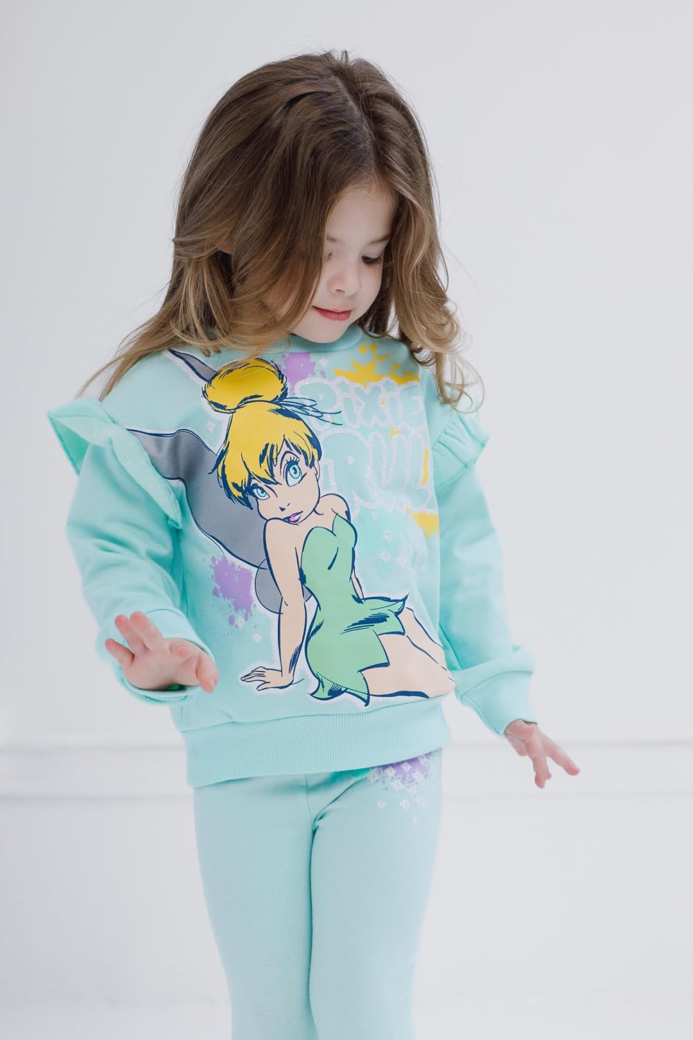 Disney Junior Floral Sweatshirt and Leggings Outfit Set Infant to Big Kid Sizes (12 Months - 14-16) - Image 3