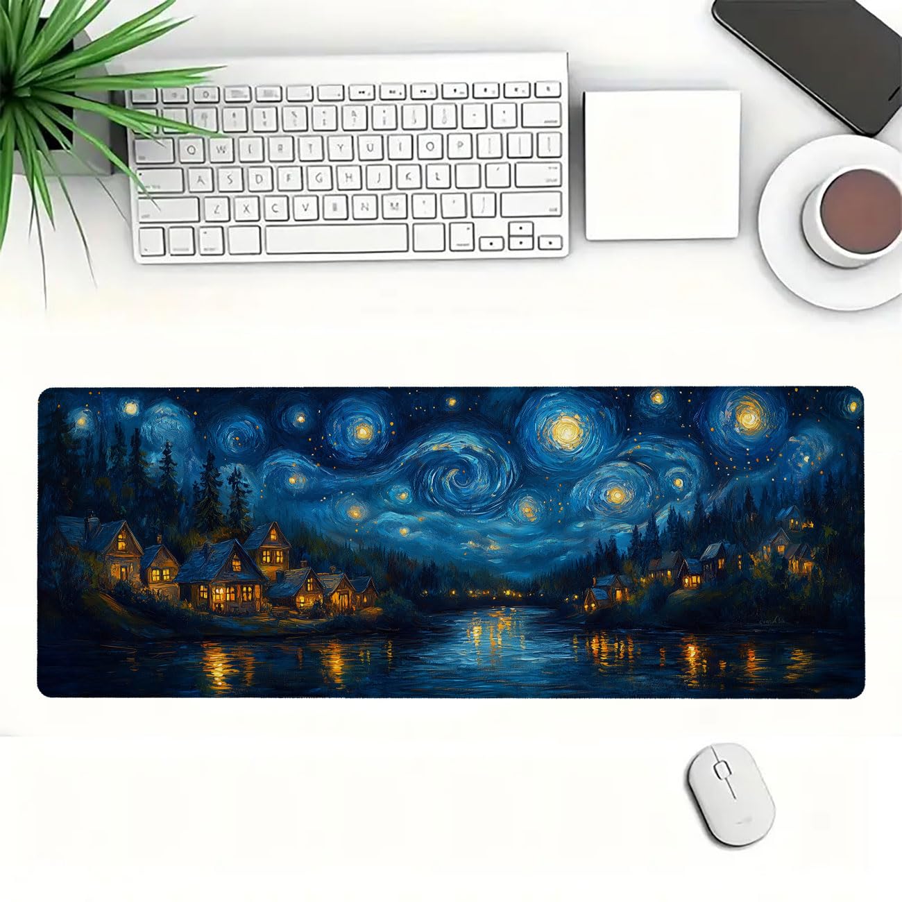 Tapis de souris de jeu magique avec bords cousus, base en caoutchouc imperméable et antidérapant, 80 x 30 cm