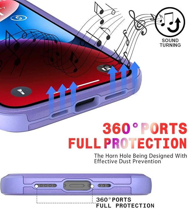 Diverbox for iPhone 14 Case [Shockproof] [Dropproof] [Tempered Glass Screen + Camera Lens Protector],Heavy Duty Protection Phone Case Cover for Apple iPhone 14 (Purple) by Diverbox - Used condition - Image 6