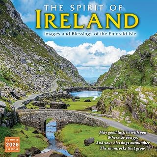 The Spirit of Ireland 2026 Wall Calendar — Images and Blessings of The Emerald Isle, 12" x 12", 2026 Calendar and Monthly Planner with Large Monthly Grids for Home or Office Planning