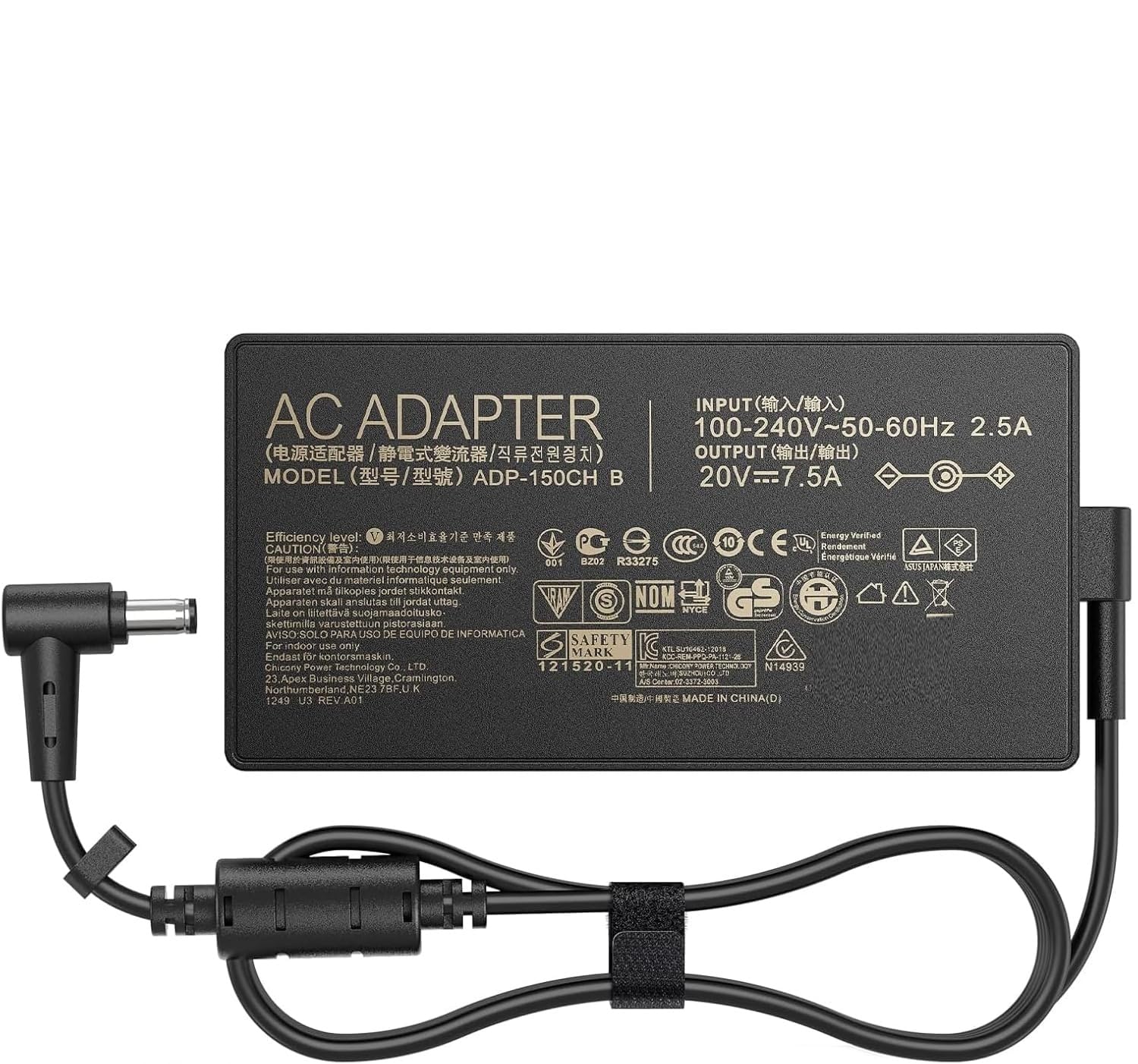 150W AC Charger Compatible with Asus TUF Gaming A15 A17 F15 F17 FX505 FX566 FX705 FX86 FX95 FX506 FA506 FX706 ROG Strix G G15 G17 G531GD G531GT GL531GT G731G GL731GT G513IH G713IH Laptop