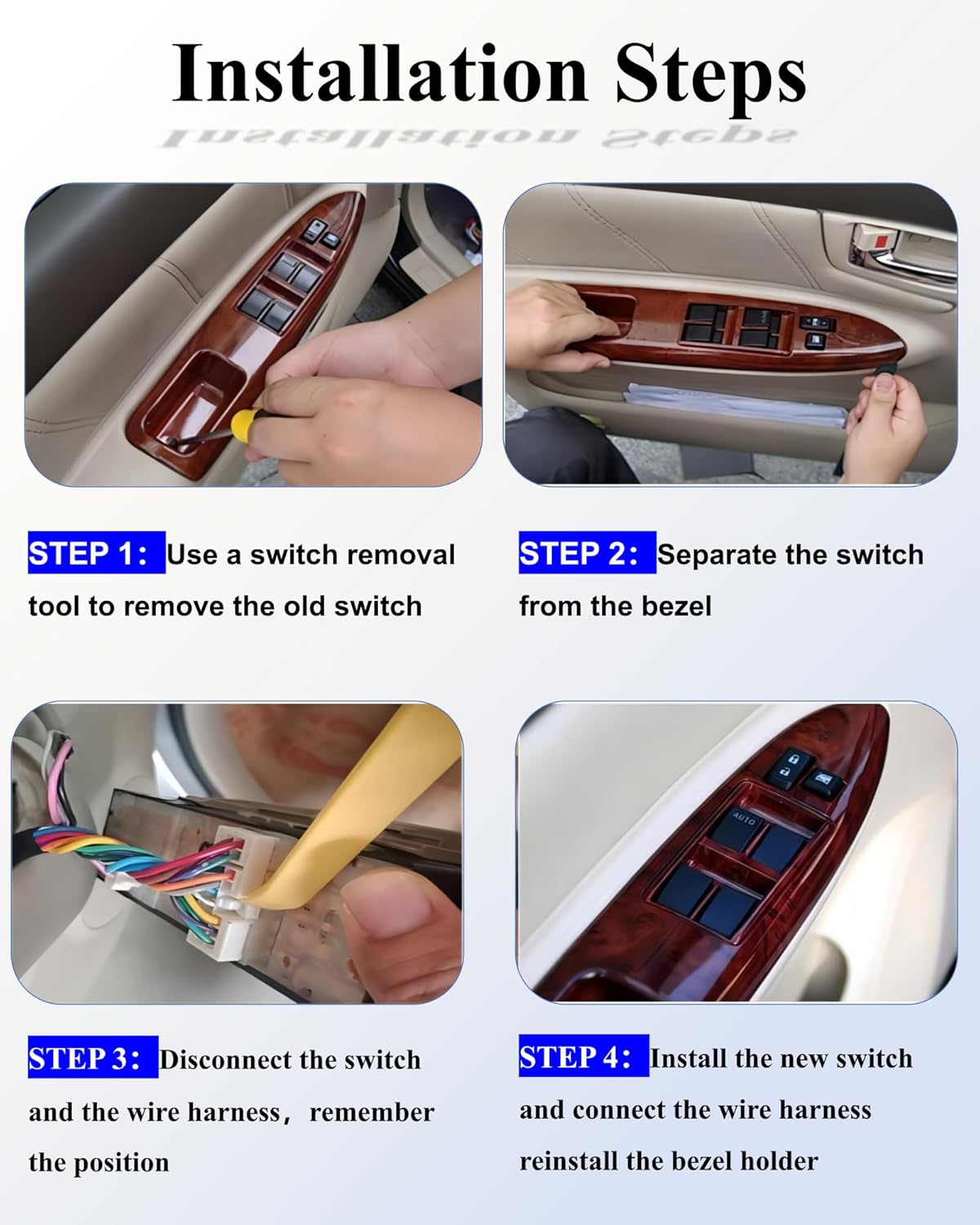 Double Door Window Switch Control Button Front Left Driver Side and Passenger Compatible with 2014-2019 Ford Transit MK8 Custom Master Power Window Switch Replacement OEM 2029885 1791339 BK2T-14529-AB