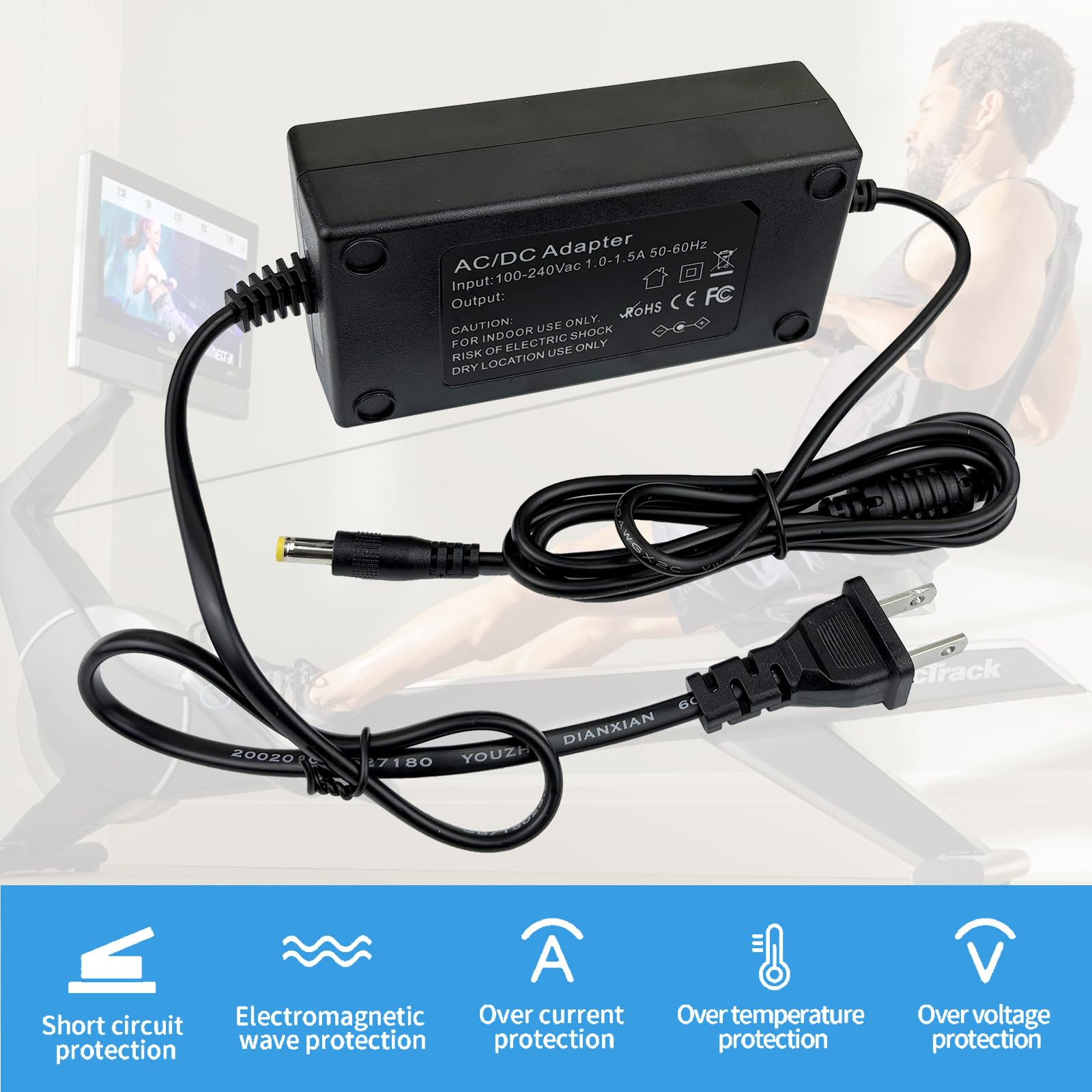 Alimentatore 12V 5A Per Vogatore NordicTrack RW900 – Ricambio Perfetto, 60W E Attacco 5.5mm!