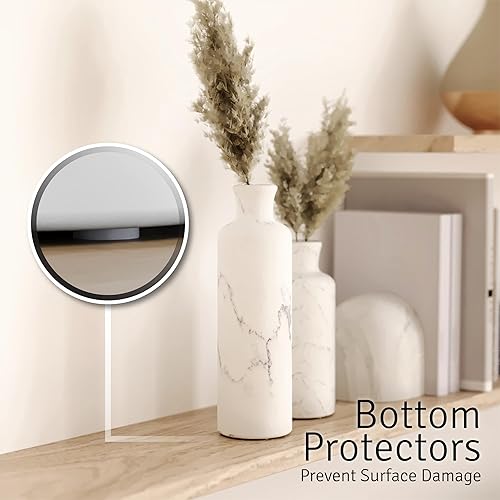 Miniatura 5 de Juego de jarrones blancos, jarrones para decoración, perfecto para sostener hierba de pampa, flores secasfrescas, jarrones para tu cocina,