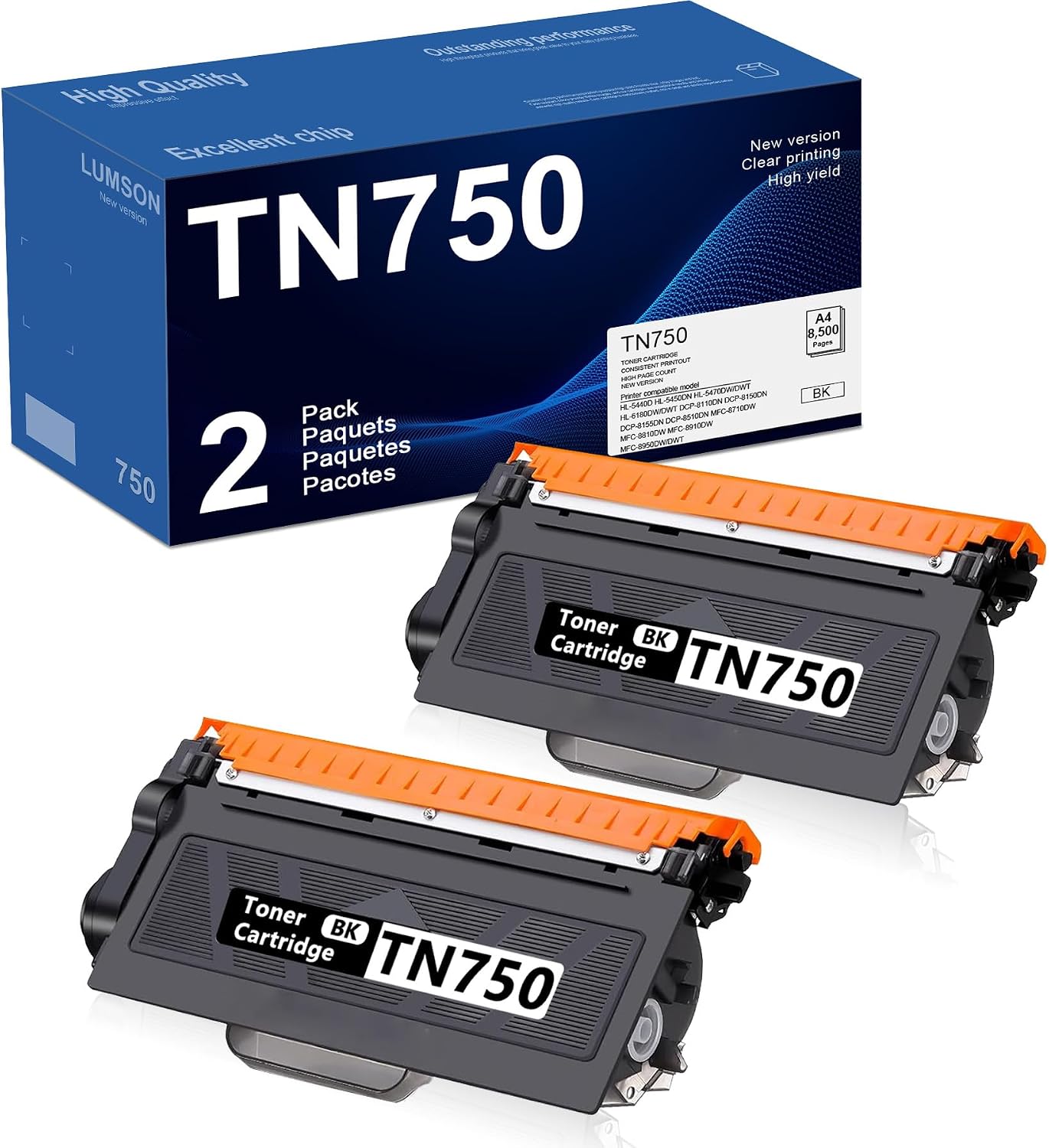طابعة TN750 TN-750 High Yield Black Toner Cartridge Compatible TN750 Replacement for Brother HL-5440D 5450DN 5470DW/DWT 6180DW/DWT DCP-8110DN 8150DN 8155DN 8510DN MFC-8710DW 8810DW 8910DW