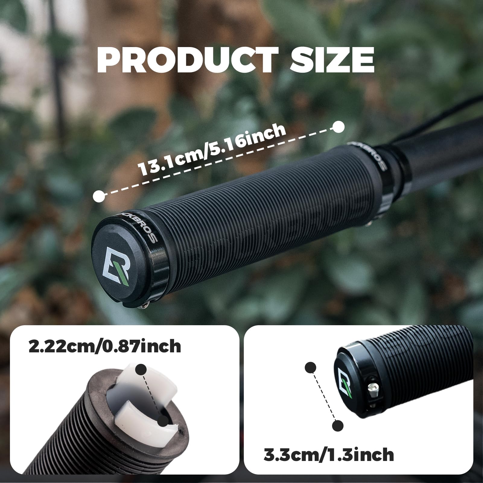 ROCKBROS Sella Ergonomica in Gel Traspirante (22x26cm) + Manopole Bici Antiscivolo con Doppia Chiusura in Alluminio (22mm) – Set per MTB, Scooter e Bicicletta, Uomo Donna