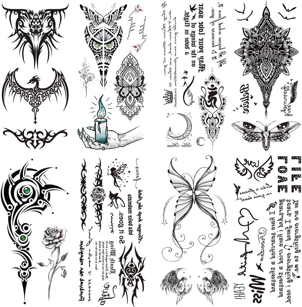 8 Sheet cute Temporary Tattoo Sticker Fake Tattoos