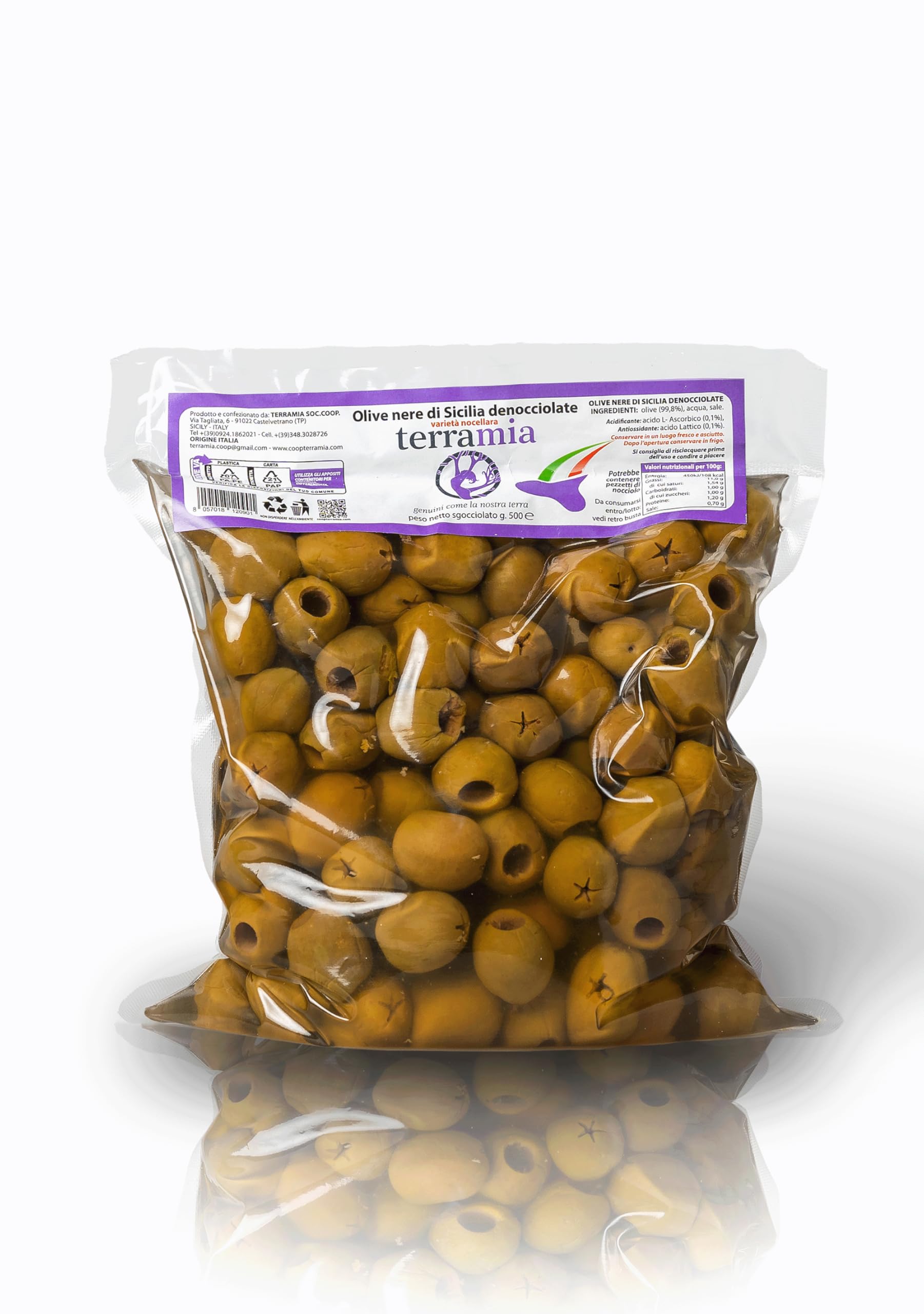 Olive italiane di castelvetrano Sicily della valle del belìce 8 buste da 500 g. Azienda vincitrice di premi nazionali come Ercole Olivario, Monna Oliva