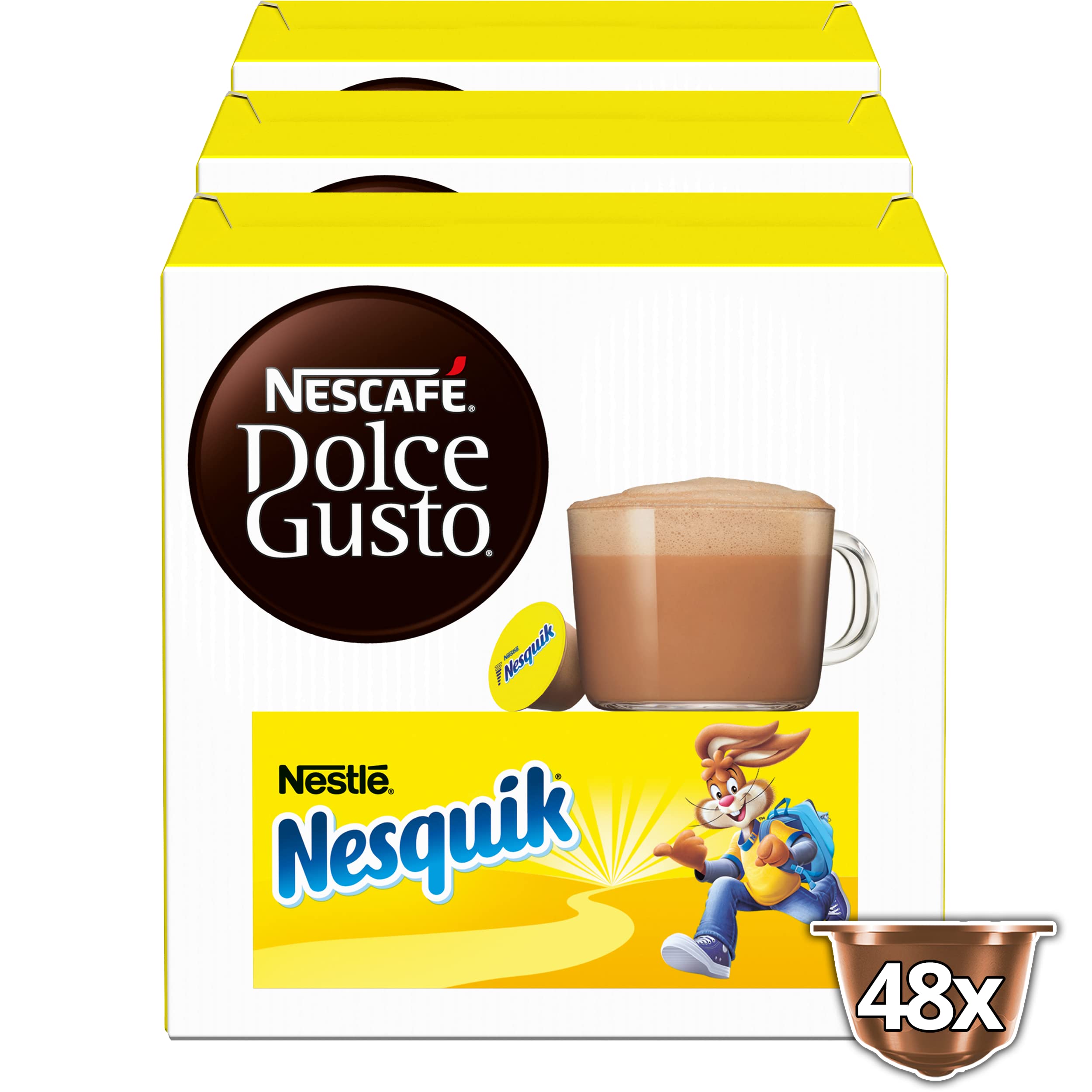 Dolce Gusto NESCAFÉ Café con Leche - x3 pack de 30 cápsulas - Total: 90 cápsulas & Dolce Gusto NESCAFÉ NESQUIK- x3 pack de 16 cápsulas - Total: 48 cápsulas