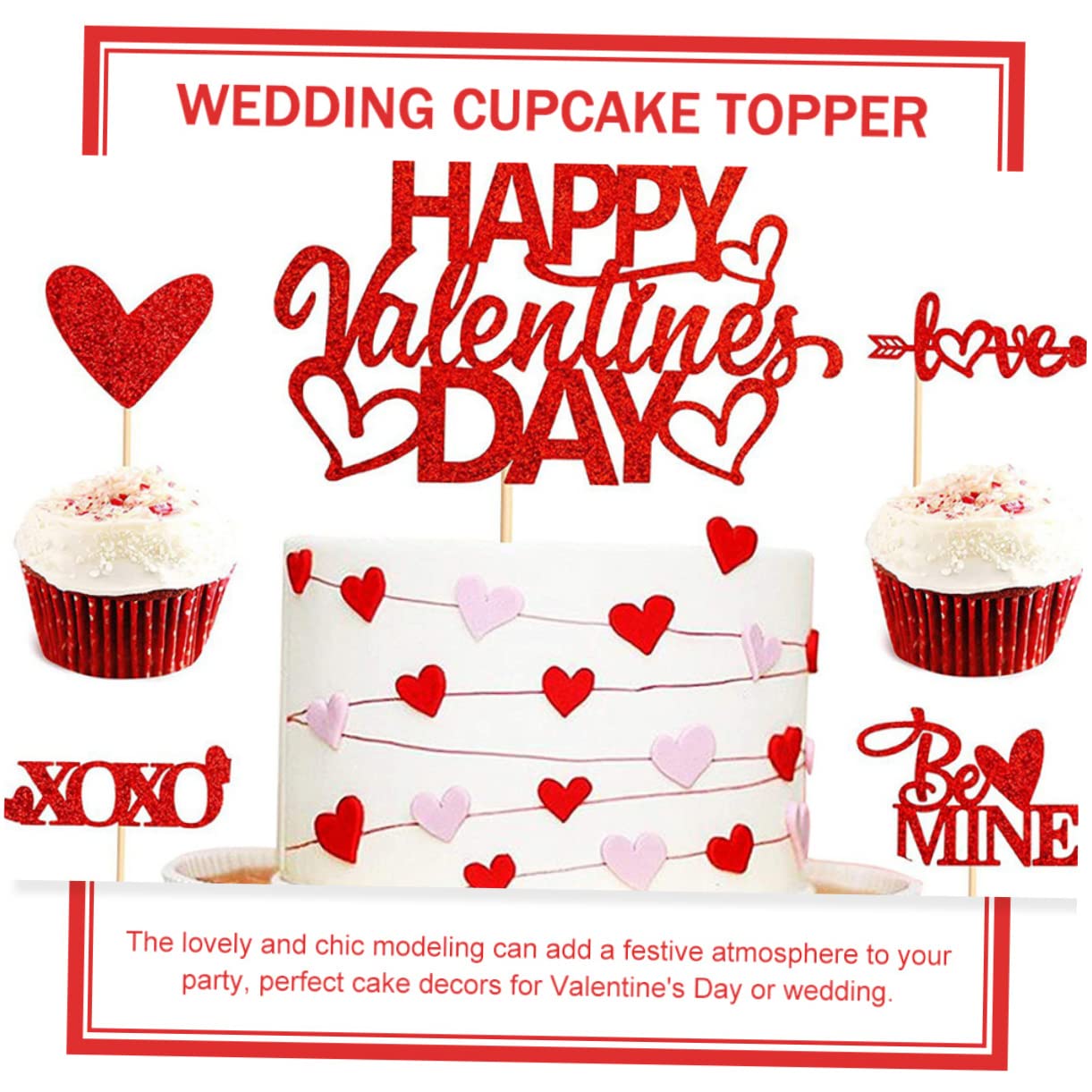 Abaodam 200stücke Valentinstag Kuchendekorationen Herz Cupcake Topper Romantische Dessert Picks Für Hochzeiten Und Valentinstag Feiern Hochwertigem Für Festliche Anlässe