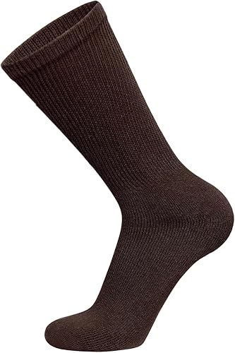 Vista 46 de 6 pares de calcetines de algodón para diabéticos no vinculantes para neuropatía (negro, se adapta a zapatos de hombre talla 12-14.5)