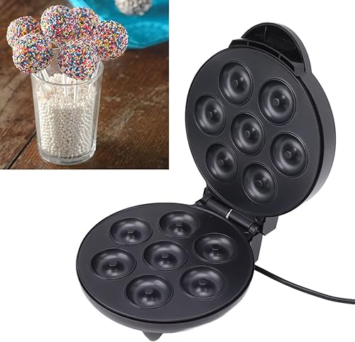 Miniatura 5 de Deliciosa máquina para hacer donas y pasteles, 1000 W eléctrico que hace 7 pequeñas donas calefacción, multifuncional, antiadherente, enchufe de