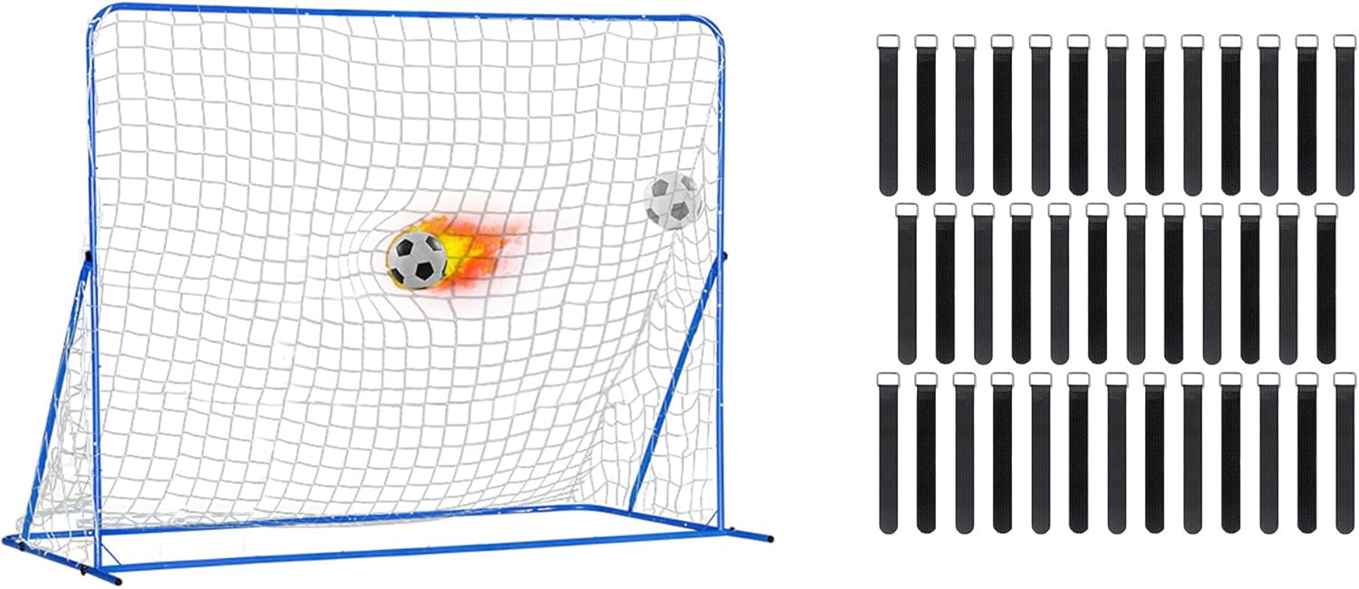 8X6FT Soccer Goal Net with Soccer Net Hook and Loop Fastener Straps