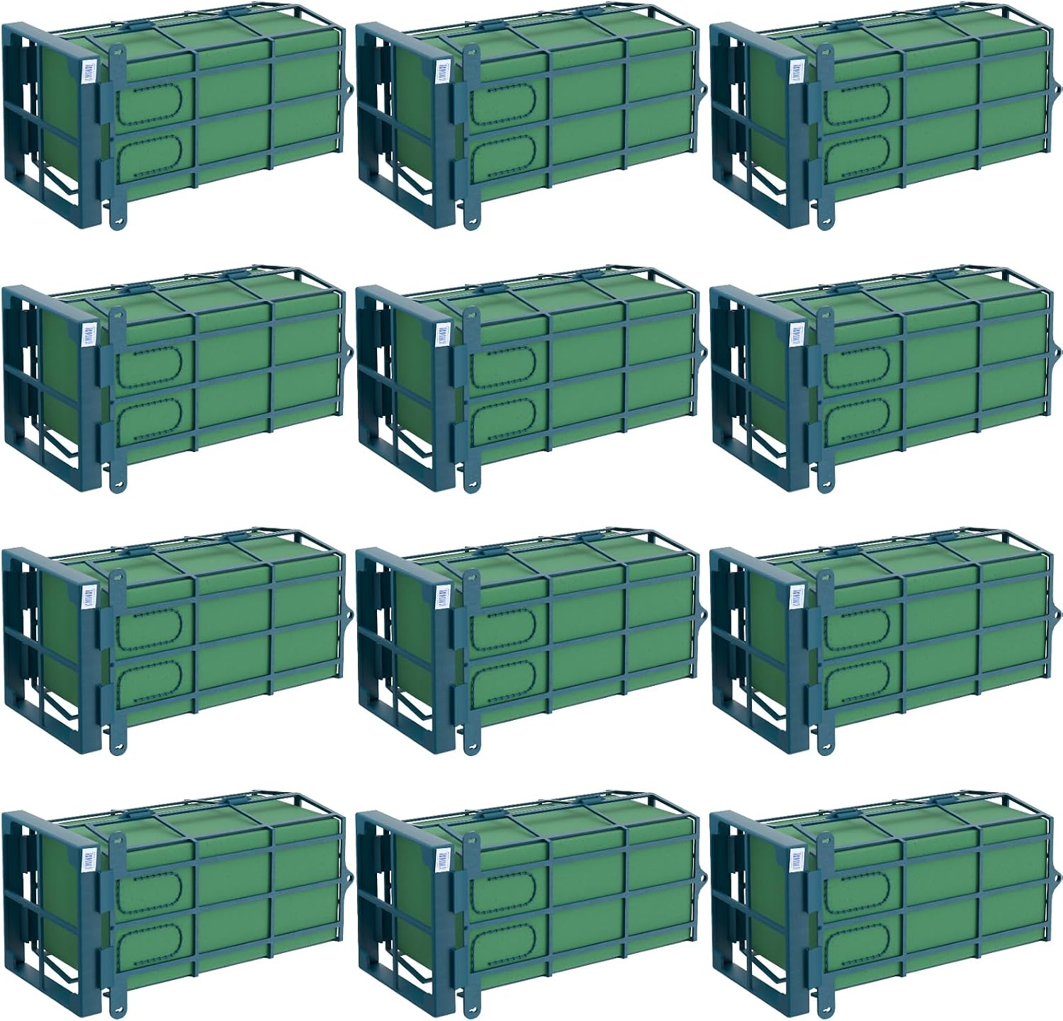12Set Floral Foam Blocks Cage Holder for Flower Arrangements Supplies, Bouquet Holder, Rectangle, 10.1 x 5.5 x 3.4 Inch (12, New Version)