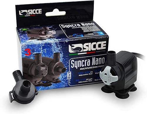 Miniatura 2 de SICCE Syncra Silent NANO - Bomba de agua sumergible multifunción de 110 GPH  Tanque de peces de acuario ultra silencioso duradero de 2.8 W, fuente,