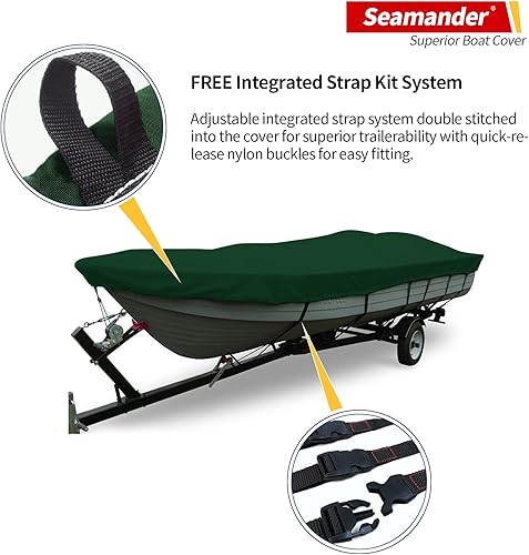 Miniatura 5 de Cubierta Seamander para lancha, resistente e impermeable para casco en V, de tres cascos, para pesca, esquí, estilo profesional para poca