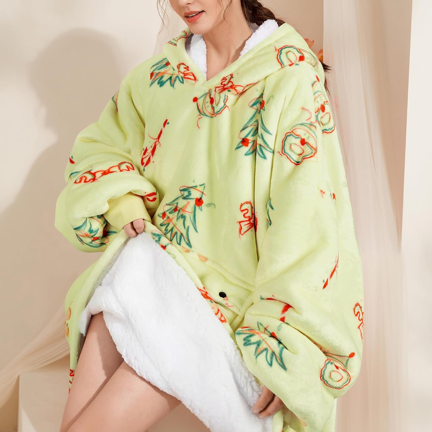 Narecte Cozy Oversized Blanket Hoodie Wearable Blanket Adults Soft Hooded Blanket Hoodie Birthday Gifts for Women Christmas - Image 6