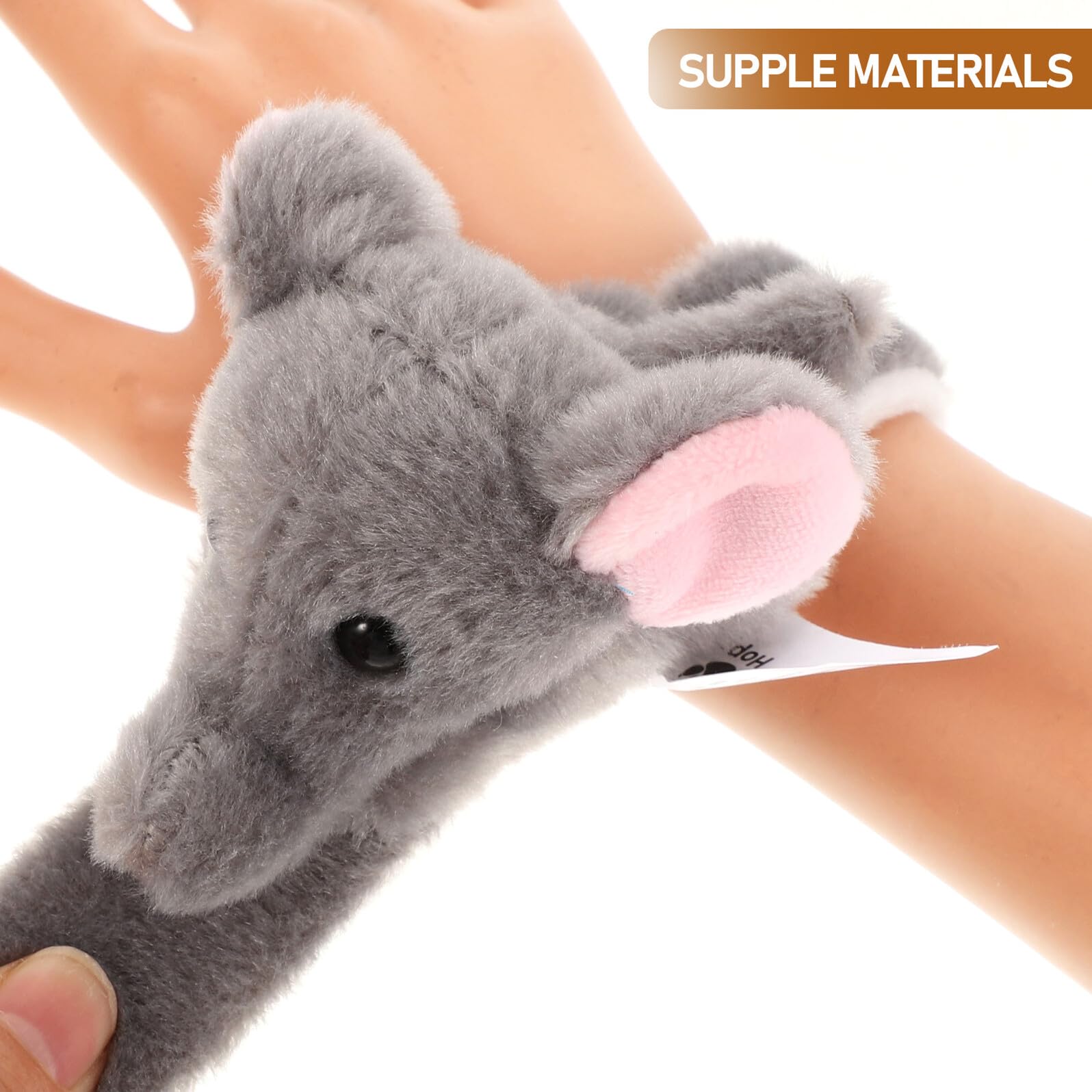 Didiseaon Pulseras de Animales de Peluche 6 Piezas Diseño de Tigre Amarillo Leopardo Nieves Jirafa Elefante Conejo y Panda Ideales para Fiestas Infantiles y Regalos