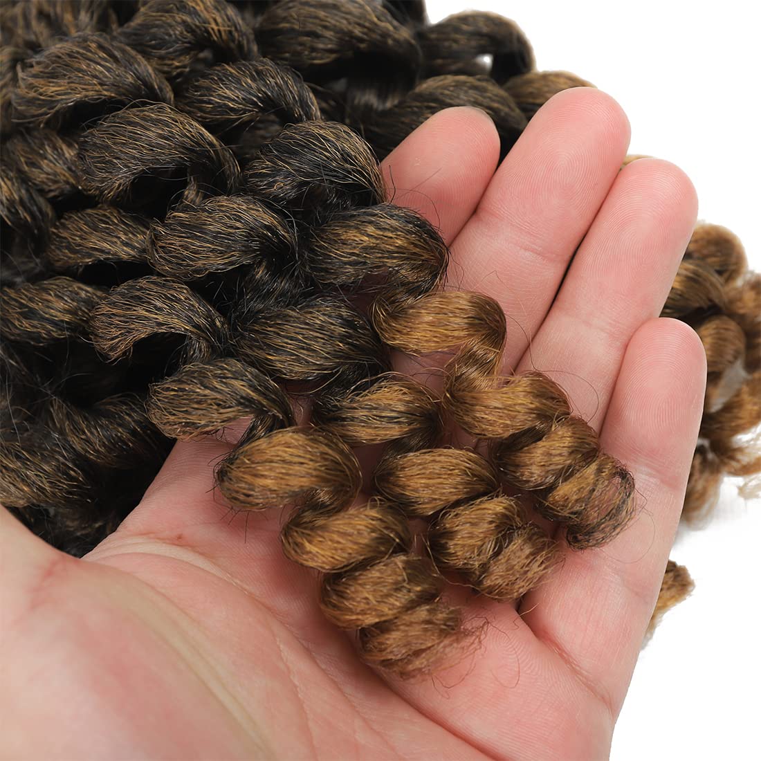 Crochet Braids Hair 8 Inch 5 Pack Jamaican Bounce Wand Curl Crochet Hair Synthetic Braiding Hair Extension Twist Crochet Hair (5 PCS, T27)