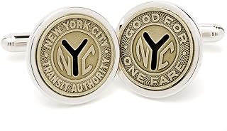 Transit Token Sterling Silver Settings Cufflinks (55-TRANSIT-P)