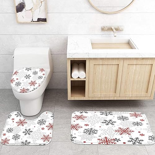 Miniatura 5 de Juego de 4 cortinas de ducha náuticas para baño, juego de cortina de ducha azul con alfombras, cubierta de tapa de inodoro y tapete de baño,