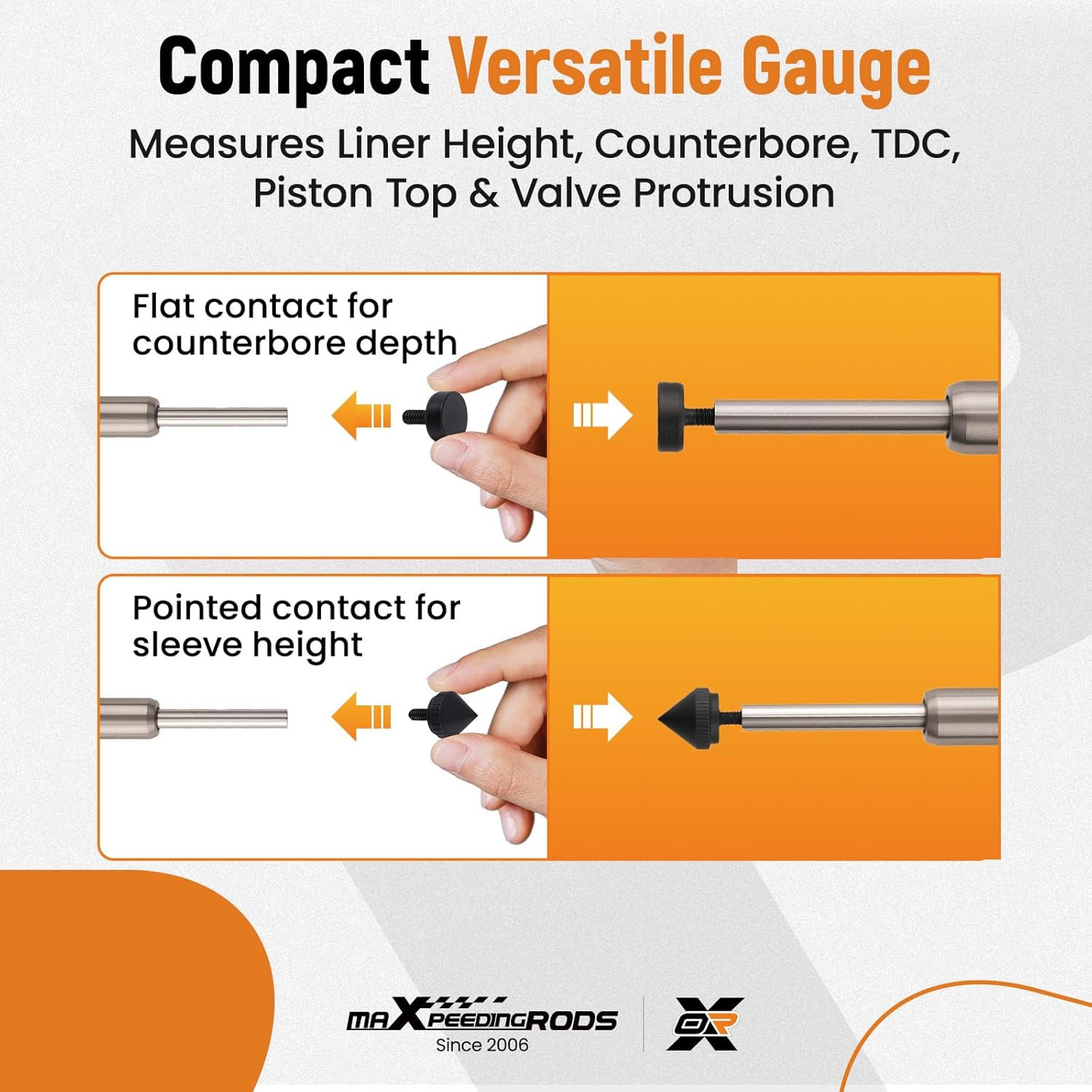 maXpeedingrods 6434 Sleeve Height and Counter Bore Gauge for All Diesel Engines Cylinder Bore Gauge, Range 0-1.00", Graduation 0.001", Reading 0-100