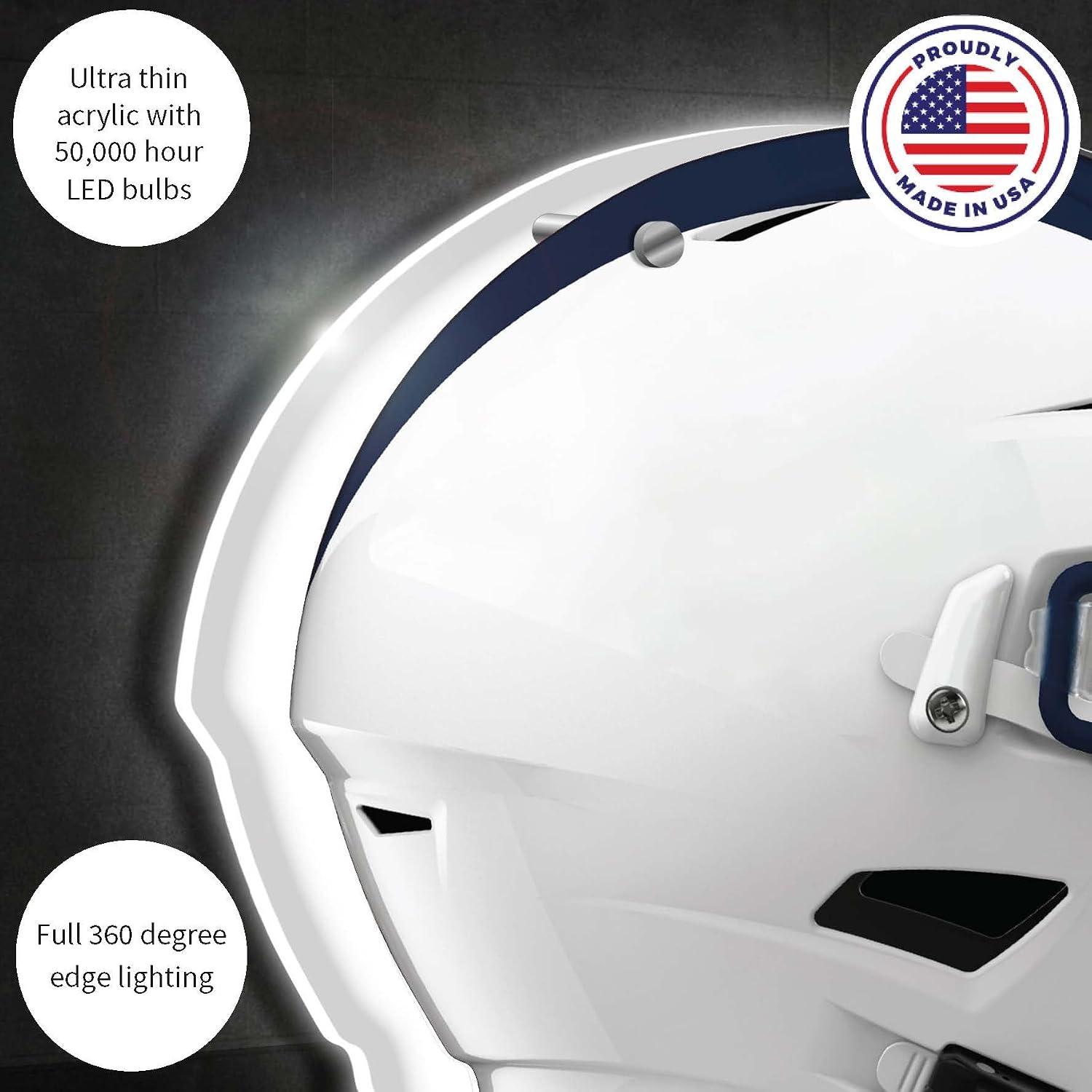 Team Sports America Evergreen NCAA Penn State Tabletop LED Lighting Décor| Full Size Replica Helmet Free-Standing Desk Night Light | 10 x 7 x 3 Inches | Christmas Gift for Men,Women | Made in USA