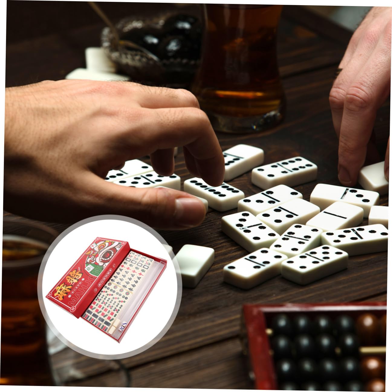 HEMOTON Mahjong Cinese Set Da Gioco Portatile in Mini Stile Accessorio Per Gioco Da Tavolo Giocattoli Per Mahjong Custodia