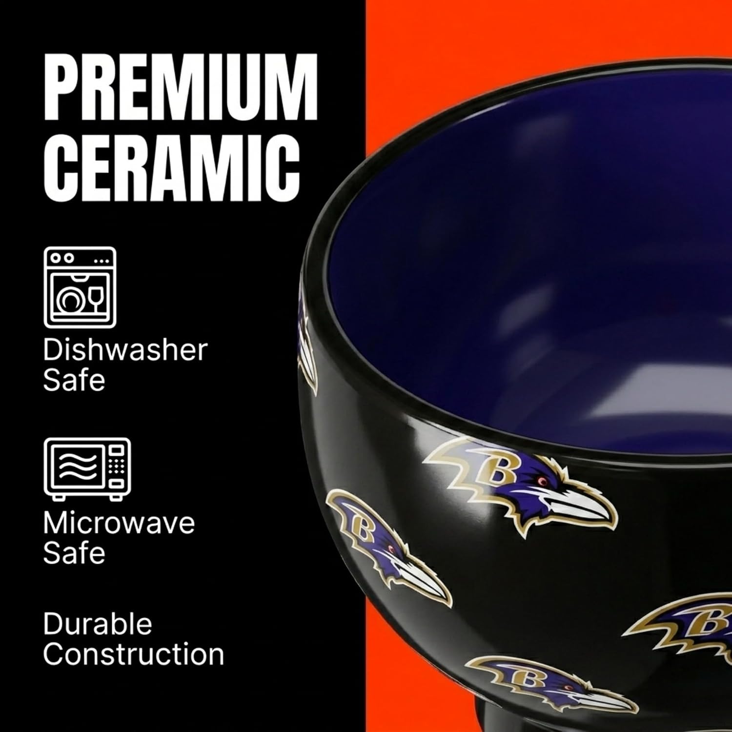 NFL Baltimore Ravens Home and Away 2 Pack Serving Bowls