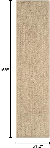 Miniatura 152 de Safavieh Colección de fibra natural NF115P - Alfombra (fibra natural), color gris, Fibras naturales beige, (Natural/Beige),Natural/Negro,Natural