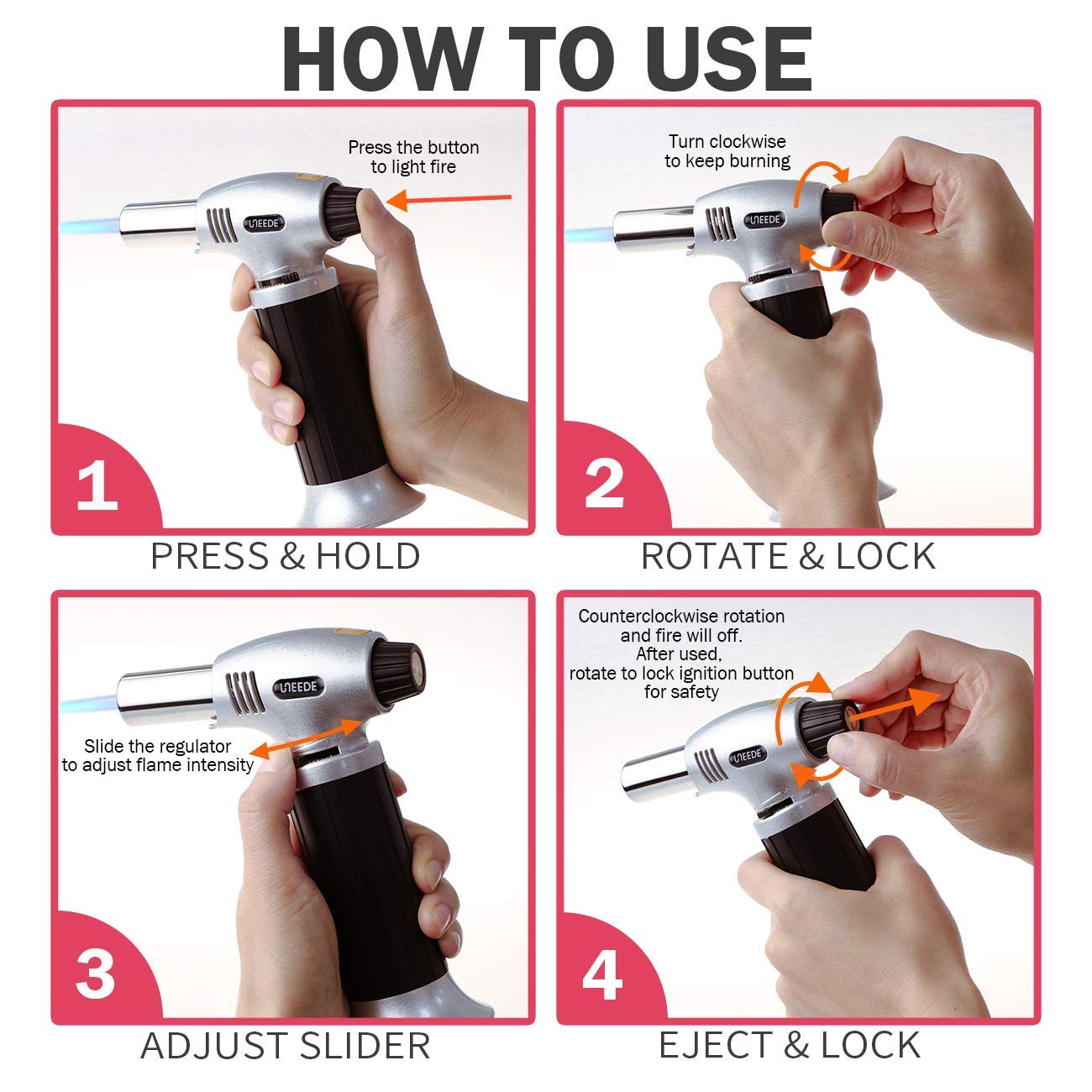 Gibot Blow Torch Lighter Kitchen Culinary Torch Chef Cooking Torch