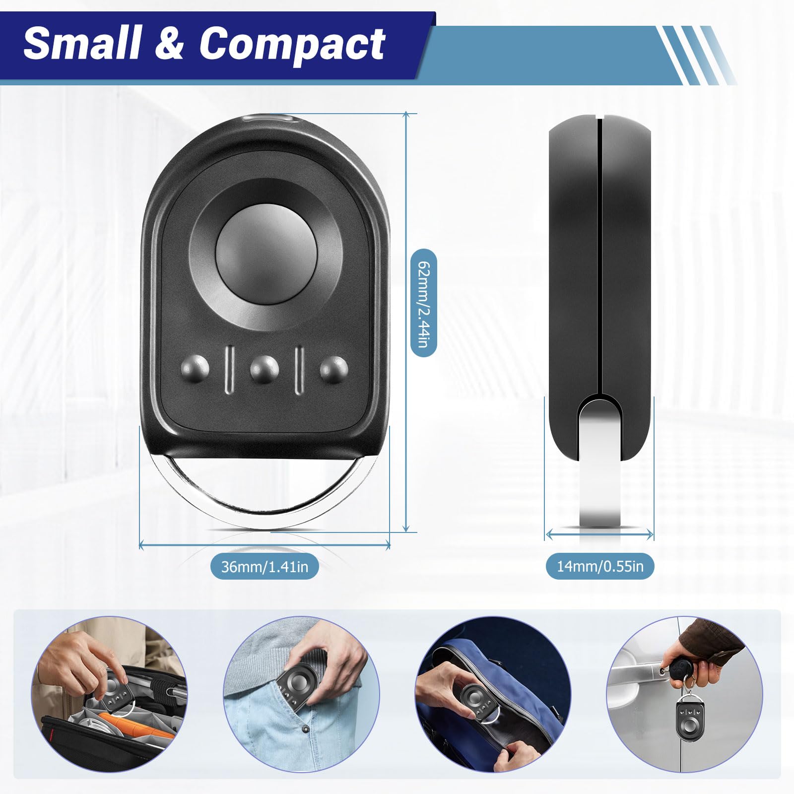 Remplacement Télécommande S0mfy RTS de 433,42 MHz, Compatible avec Motorisation Portail et Porte de Garage, Télécommande S0mfy 4 Canaux pour KEYGO RTS, 1841064(Lot de 2) - 2